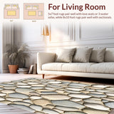 Ultra Soft Area Rug, Non Slip, Stain Resistant, Washable Area Rugs for Living Room, Bedroom, Pebble Beige Chenille Bath Area Non Skid Mat(Beige)