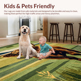 Ultra Soft Area Rug, Non Slip, Stain Resistant, Washable Area Rugs for Living Room, Bedroom, Colorful Folk Art Aesthetic(Brown)