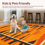 Ultra Soft Area Rug, Non Slip, Stain Resistant, Washable Area Rugs for Living Room, Bedroom, Eye-Catching Nature Inspired Pattern(Orange)