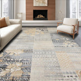 Ultra Soft Area Rug, Non Slip, Stain Resistant, Washable Area Rugs for Living Room, Bedroom, Contemporary Oversized Patterned Elegance(Gray)