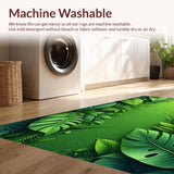 Ultra Soft Area Rug, Non Slip, Stain Resistant, Washable Area Rugs for Living Room, Bedroom, Non-Slip Quick Dry Botanical Bath Mat(Green)