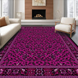 Ultra Soft Area Rug, Non Slip, Stain Resistant, Washable Area Rugs for Living Room, Bedroom, Elegant Curvilinear Scrollwork Design(Purple)