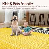 Ultra Soft Area Rug, Non Slip, Stain Resistant, Washable Area Rugs for Living Room, Bedroom, Rustic Minimalist Linear Arrangement(Yellow)
