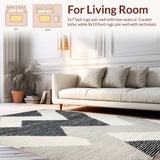 Ultra Soft Area Rug, Non Slip, Stain Resistant, Washable Area Rugs for Living Room, Bedroom, Sleek Abstract Gray Tones Design(Black)