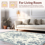 Ultra Soft Area Rug, Non Slip, Stain Resistant, Washable Area Rugs for Living Room, Bedroom, Elegant Soft Ivory and Gray Palette(Beige)