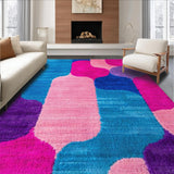 Ultra Soft Area Rug, Non Slip, Stain Resistant, Washable Area Rugs for Living Room, Bedroom, Modern Playful Organic Shapes(Pink)