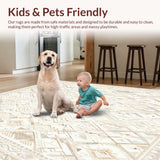 Ultra Soft Area Rug, Non Slip, Stain Resistant, Washable Area Rugs for Living Room, Bedroom, Serene Beige Harmony Contemporary Geometric(Beige)