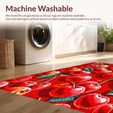 Ultra Soft Area Rug, Non Slip, Stain Resistant, Washable Area Rugs for Living Room, Bedroom, Fresh Contemporary Fruit Design(Red)