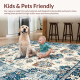 Elegant Floral Distressed Motif(Blue)