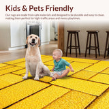 Ultra Soft Area Rug, Non Slip, Stain Resistant, Washable Area Rugs for Living Room, Bedroom, Modern Abstract Yellow Living Room Non-Shedding Rug(Yellow)