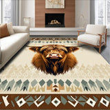 Ultra Soft Area Rug, Non Slip, Stain Resistant, Washable Area Rugs for Living Room, Bedroom, Charming Fluffy Animal Print(Beige)