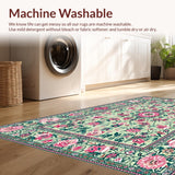 Ultra Soft Area Rug, Non Slip, Stain Resistant, Washable Area Rugs for Living Room, Bedroom, Rustic Pastel Geometric Arrangement(Ivory)