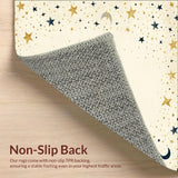 Cosmic Dance Beige Half Moon Area with Star Motifs Witchy(Beige)