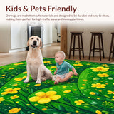 Ultra Soft Area Rug, Non Slip, Stain Resistant, Washable Area Rugs for Living Room, Bedroom, Funky Nature-Infused Decor(Green)