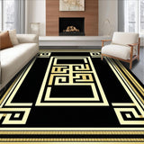 Ultra Soft Area Rug, Non Slip, Stain Resistant, Washable Area Rugs for Living Room, Bedroom, Sophisticated Elegant Lattice Pattern(Black)