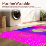 Ultra Soft Area Rug, Non Slip, Stain Resistant, Washable Area Rugs for Living Room, Bedroom, Bold Galactic Whimsical Pattern(Pink)