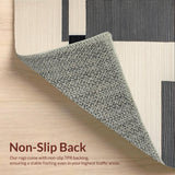 Ultra Soft Area Rug, Non Slip, Stain Resistant, Washable Area Rugs for Living Room, Bedroom, Stylish Transitional Black and Beige(Beige)