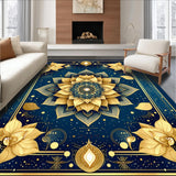 Ultra Soft Area Rug, Non Slip, Stain Resistant, Washable Area Rugs for Living Room, Bedroom, Elegant Transitional Medallion Design(Gold)