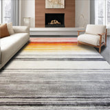 Ultra Soft Area Rug, Non Slip, Stain Resistant, Washable Area Rugs for Living Room, Bedroom, Artful Vintage Striped Design(Orange)