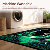 Ultra Soft Area Rug, Non Slip, Stain Resistant, Washable Area Rugs for Living Room, Bedroom, Soft Retro Nature Inspired Design(Green)