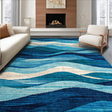 Calming Oceanic Curvilinear Design(Blue)
