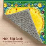 Ultra Soft Area Rug, Non Slip, Stain Resistant, Washable Area Rugs for Living Room, Bedroom, Vibrant Abstract Sunshine Motif(Yellow)