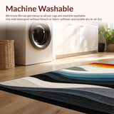 Ultra Soft Area Rug, Non Slip, Stain Resistant, Washable Area Rugs for Living Room, Bedroom, Sleek Contemporary Geometric Arrangement(Yellow)