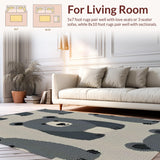 Ultra Soft Area Rug, Non Slip, Stain Resistant, Washable Area Rugs for Living Room, Bedroom, Nature-Inspired Wildlife Lodge Non-Slip Carpet(Gray)