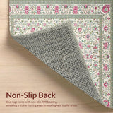 Ultra Soft Area Rug, Non Slip, Stain Resistant, Washable Area Rugs for Living Room, Bedroom, Vibrant Garden-Inspired Decor(Beige)