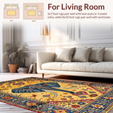 Ultra Soft Area Rug, Non Slip, Stain Resistant, Washable Area Rugs for Living Room, Bedroom, Luxurious Earth Tone Mandala(Yellow)