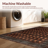 Ultra Soft Area Rug, Non Slip, Stain Resistant, Washable Area Rugs for Living Room, Bedroom, Warm Brown Textured Pattern(Brown)