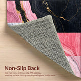Ultra Soft Area Rug, Non Slip, Stain Resistant, Washable Area Rugs for Living Room, Bedroom, Minimalist Pink and Charcoal Contrast(Pink)