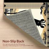 Ultra Soft Area Rug, Non Slip, Stain Resistant, Washable Area Rugs for Living Room, Bedroom, Wildlife-Inspired Ethnic Striped Aesthetic(Black)