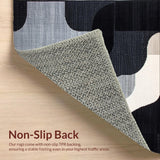 Ultra Soft Area Rug, Non Slip, Stain Resistant, Washable Area Rugs for Living Room, Bedroom, Elegant Minimalist Geometric Print(Black)