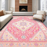 Ultra Soft Area Rug, Non Slip, Stain Resistant, Washable Area Rugs for Living Room, Bedroom, Sophisticated Rustic Floral Touch(Red)