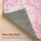 Ultra Soft Area Rug, Non Slip, Stain Resistant, Washable Area Rugs for Living Room, Bedroom, Vibrant Contemporary Blossom Artwork(Pink)