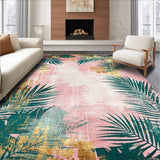 Ultra Soft Area Rug, Non Slip, Stain Resistant, Washable Area Rugs for Living Room, Bedroom, Sophisticated Tropical Medallion Style(Pink)