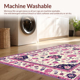 Ultra Soft Area Rug, Non Slip, Stain Resistant, Washable Area Rugs for Living Room, Bedroom, Charming Creamy Floral Whimsy(Ivory)