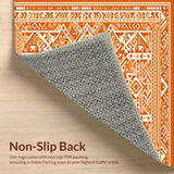 Ultra Soft Area Rug, Non Slip, Stain Resistant, Washable Area Rugs for Living Room, Bedroom, Minimalist Neutral Geometric Influence(Orange)