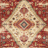 Ultra Soft Area Rug, Non Slip, Stain Resistant, Washable Area Rugs for Living Room, Bedroom, Cozy Earth Tone Motif(Red)