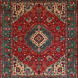 Ultra Soft Area Rug, Non Slip, Stain Resistant, Washable Area Rugs for Living Room, Bedroom, Vibrant Retro Ogee Pattern(Red)