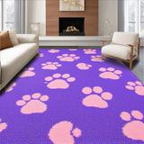 Ultra Soft Area Rug, Non Slip, Stain Resistant, Washable Area Rugs for Living Room, Bedroom, Joyful Cartoonish Animal Claw Pattern(Purple)