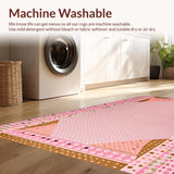 Ultra Soft Area Rug, Non Slip, Stain Resistant, Washable Area Rugs for Living Room, Bedroom, Chic Contemporary Animal Motif(Pink)