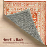 Ultra Soft Area Rug, Non Slip, Stain Resistant, Washable Area Rugs for Living Room, Bedroom, Hand-Woven Artisanal Bedroom Meditation Space Carpet(Orange)