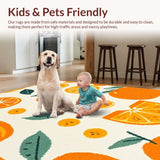 Ultra Soft Area Rug, Non Slip, Stain Resistant, Washable Area Rugs for Living Room, Bedroom, Whimsical Colorful Shaggy Rug(Orange)