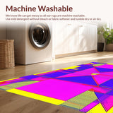 Ultra Soft Area Rug, Non Slip, Stain Resistant, Washable Area Rugs for Living Room, Bedroom, Bold Memphis Style Graphic Arrangement(Pink)