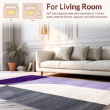 Ultra Soft Area Rug, Non Slip, Stain Resistant, Washable Area Rugs for Living Room, Bedroom, Dynamic Arc Pattern Motif(Purple)