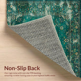 Ultra Soft Area Rug, Non Slip, Stain Resistant, Washable Area Rugs for Living Room, Bedroom, Eclectic Green Tinted Elegance(Blue)
