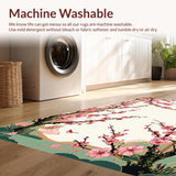 Ultra Soft Area Rug, Non Slip, Stain Resistant, Washable Area Rugs for Living Room, Bedroom, Elegant Japanese Spring Aesthetic(Pink)