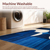 Ultra Soft Area Rug, Non Slip, Stain Resistant, Washable Area Rugs for Living Room, Bedroom, Contemporary Woven Area(Blue)